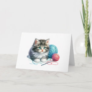 Blått och Rosa Tråd per Charm Blank Greeting Card Kort