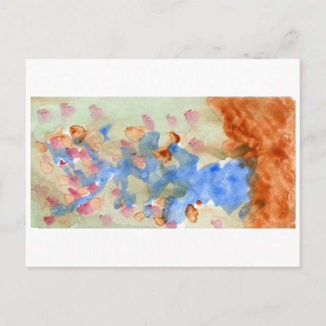 Blått och rosa träd vykort (Framsida)