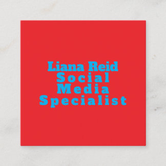 Blått och rött Affärskort Fyrkantigt Visitkort