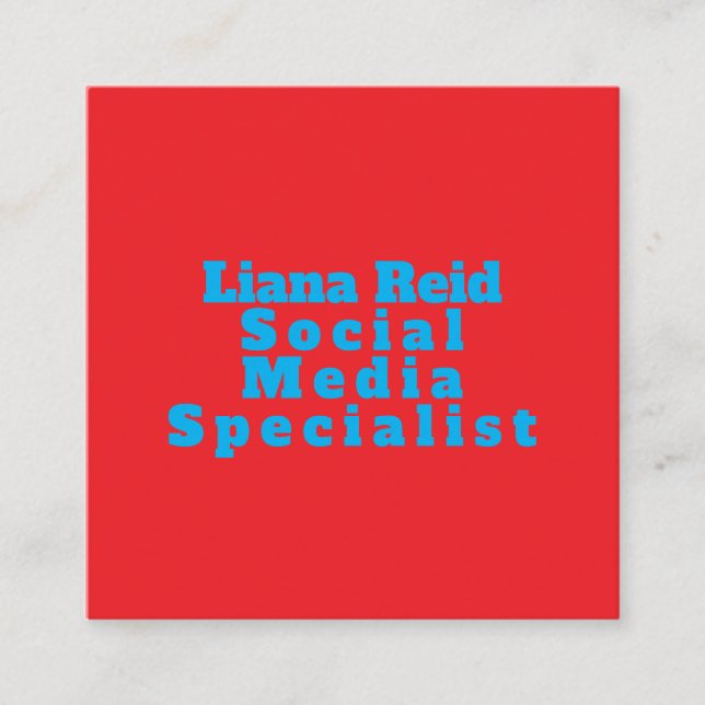 Blått och rött Affärskort Fyrkantigt Visitkort (Framsida)