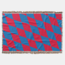 Blått och rött bavaria Diamond Flagga Mönster Filt