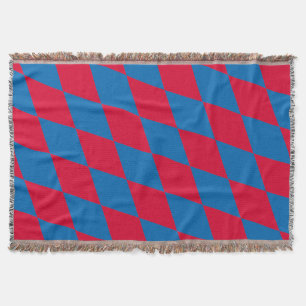 Blått och rött bavaria Diamond Flagga Mönster Filt