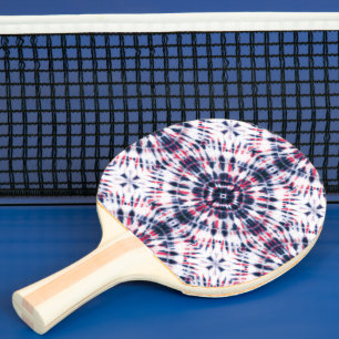 Blått och rött färgdäck, Mönster Pingisracket