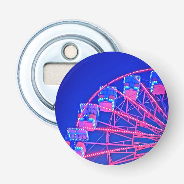 Blått och rött färjehjul flasköppnare (Framsidan)