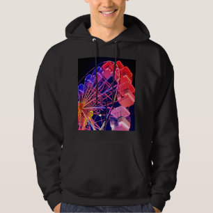 Blått och rött färjehjul hoodie