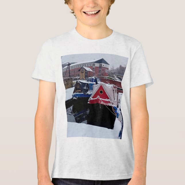 Blått och rött fartyg t shirt (Framsida)