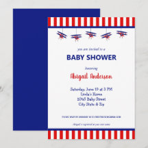 Blått och rött flygplan - stripe babyskare