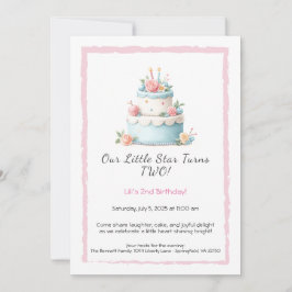 Blått och rött födelsedagskummel - 2:a födelsedags inbjudningar