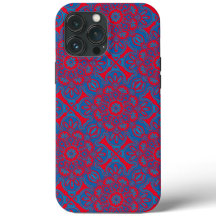 Blått och rött iphone case