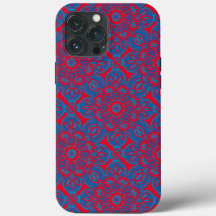 Blått och rött iphone case