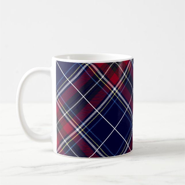 Blått och rött kaffemugg (Vänster)