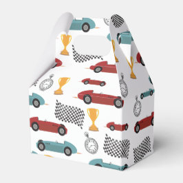 Blått och rött kort för snabb Tävla av Vintage Presentaskar