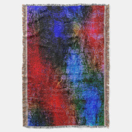 Blått och rött material som har flåtts med "oljefä filt