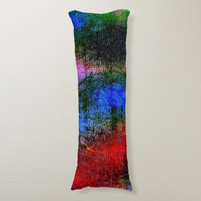 Blått och rött material som har flåtts med "oljefä kroppskudde (Framsidan Vertikal)