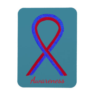 Blått och rött medvetandegörande Ribbon Anpassning Magnet