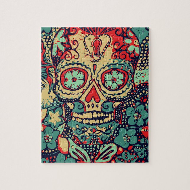 Blått och rött skal pussel (Vertikal)