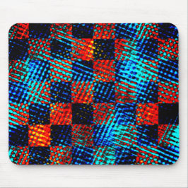 Blått och rött slödder, nedfläckad av falsk smutsi musmatta