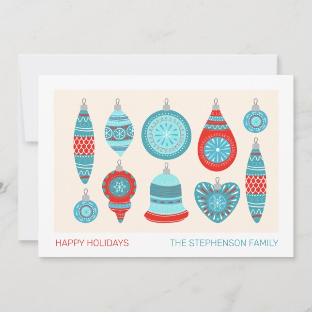 Blått och rött Svenskt prydnadskort Helgdagar Inbjudningar (Framsida)