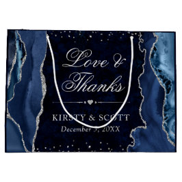 Blått och Silver Glitter Agate Bröllop