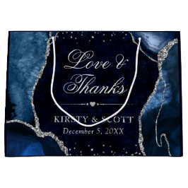 Blått och Silver Glitter Agate Bröllop