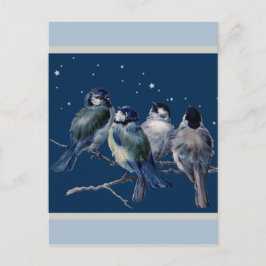 Blått och Silver julkort Helg Vykort