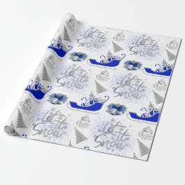Blått och Silver Låt det snöa på vitt | Presentpapper