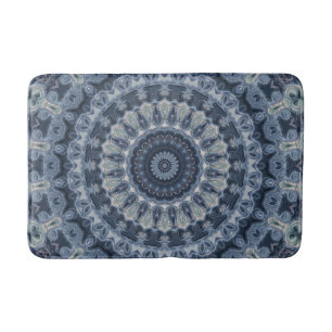 Blått och silver Mandala mönsterdesign Badrumsmatta