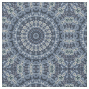 Blått och silver Mandala mönsterdesign Tyg