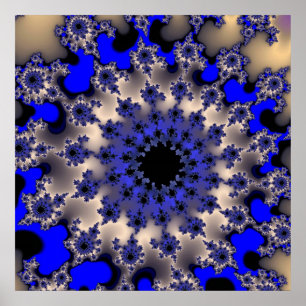 Blått och Silver Öga Poster