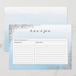 Blått och Silver-receptkort Inbjudningar