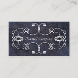 Blått och silverelegans visitkort