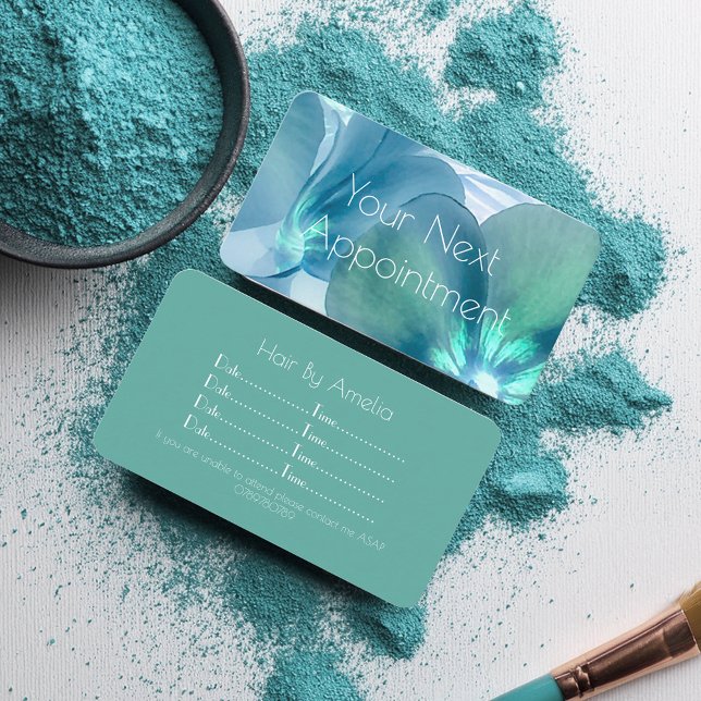 Blått och skalat avtalskort för Blommigt Visitkort (Skapare uppladdad)