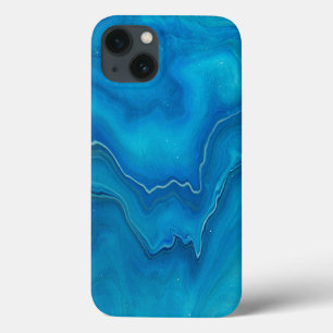 Blått och skalat marble Agate Abstraction