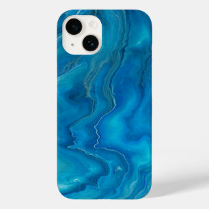 Blått och skalat marble Agate Abstraction