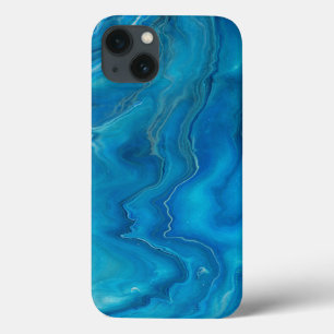Blått och skalat marble Agate Abstraction