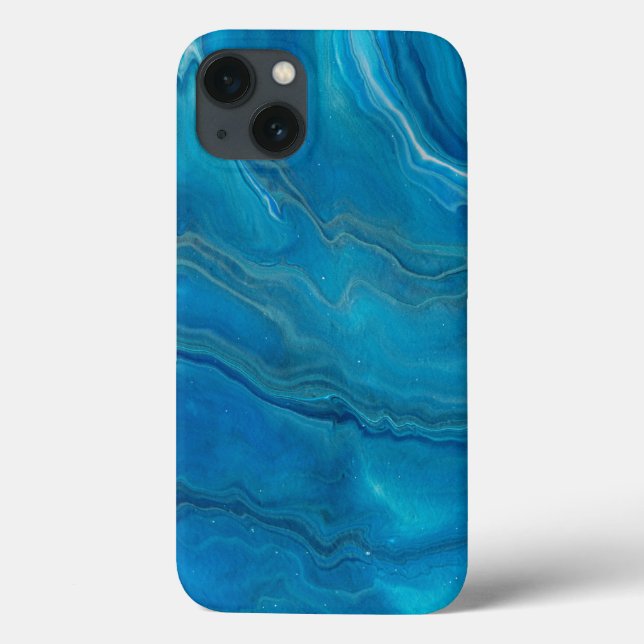 Blått och skalat marble Agate Abstraction (Baksida)