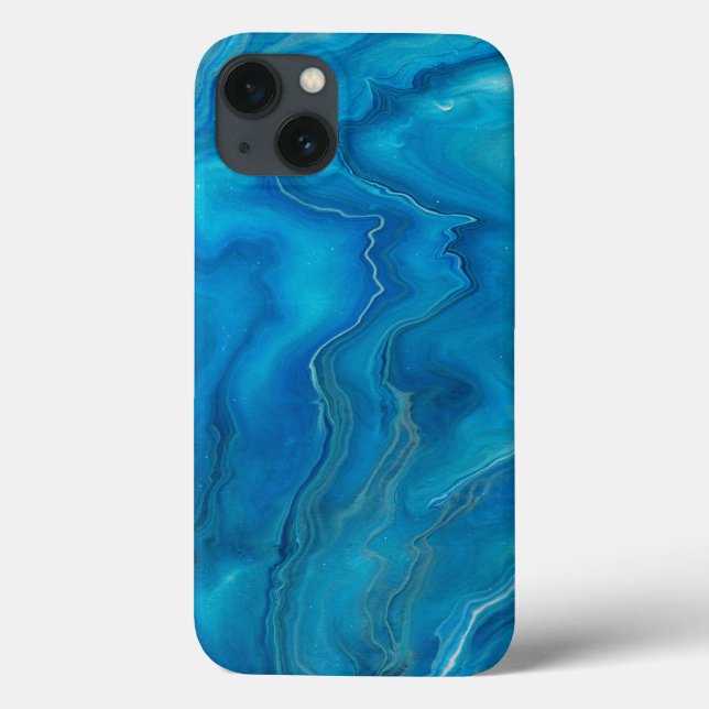 Blått och skalat marble Agate Abstraction (Baksida)