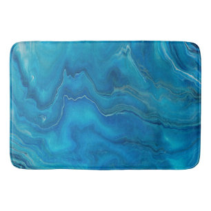 Blått och skalat marble Agate Abstraction Badrumsmatta