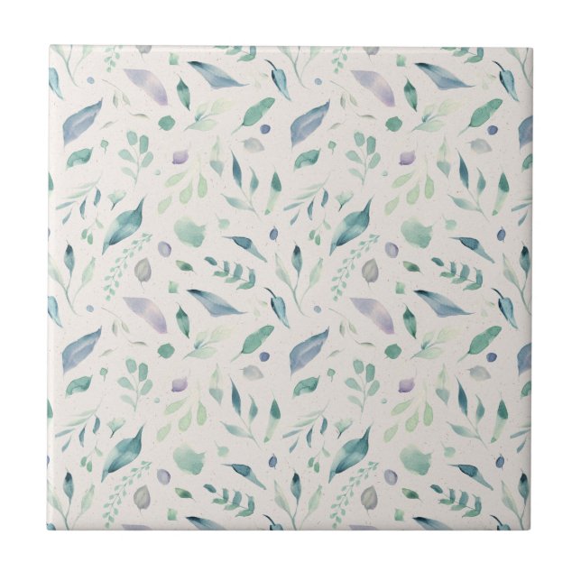 Blått och skalbart Lämna Anpassningsbar Bakgrund K Kakelplatta (Framsidan)