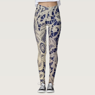 Blått- och snöredamasker leggings
