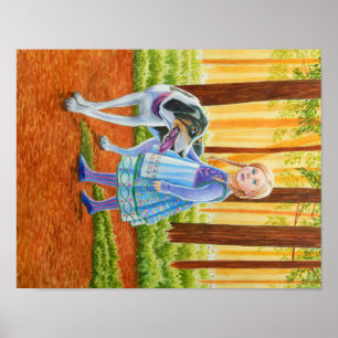 Blått och snört Hund Poster