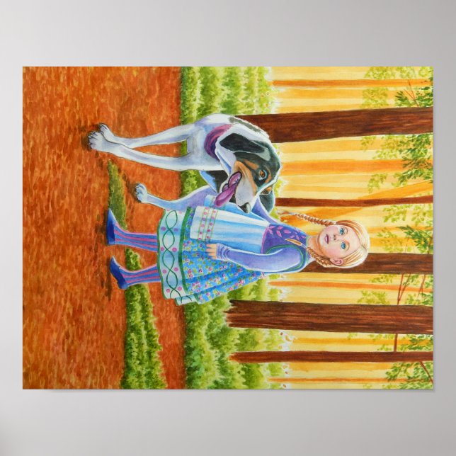 Blått och snört Hund Poster (Framsidan)