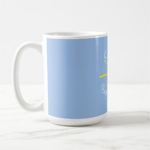 Blått och soligt kaffemugg