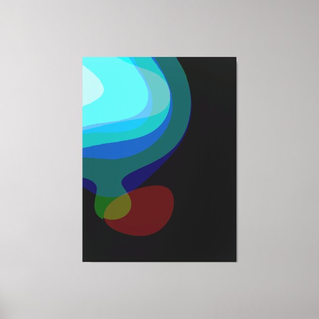 Blått och svart Abstrakt artikel 915 Canvastryck (Framsida)