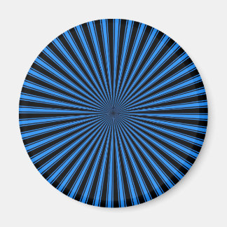 Blått och svart Abstrakt med stripe-Funky Magnet