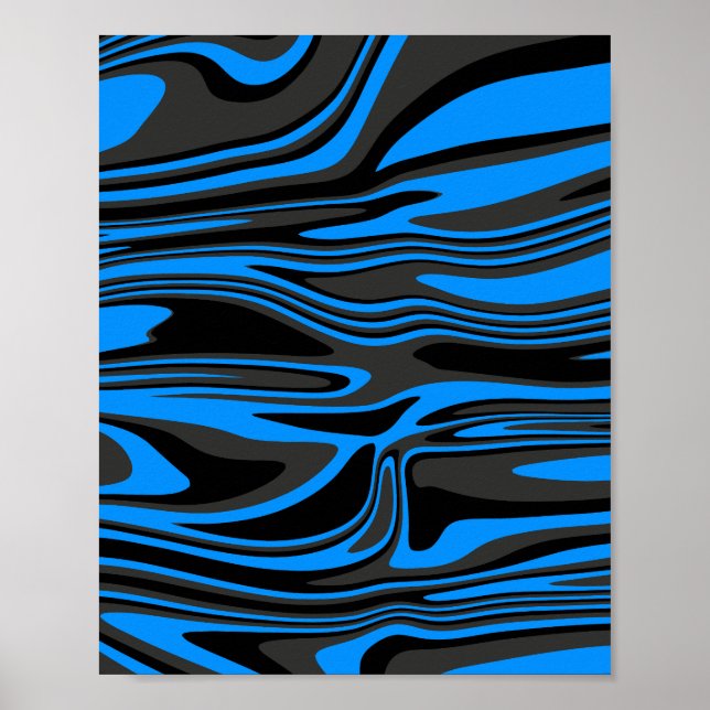 Blått och svart abstrakt poster (Framsidan)