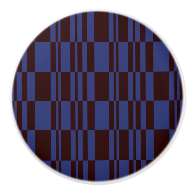 Blått och svart Abstrakt, Rand och låda Knopp (Framsidan)