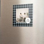 Blått och svart bästa morfar-gåva med foto magnet<br><div class="desc">Den här bästa morfar- och morfar-gåvan från Blå och Black Play är ett tänkbart och unikt sätt att visa din uppskattning och kärlek för din morfar.ram är tillverkat av en högkvalitativ, blå och svart plafettväv som ge är en rustik och charmig känsla. "Bästa farfar" i ord är broderad till tyget...</div>