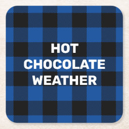 Blått och svart buffel Play-Anpassningsbar Underlägg Papper Kvadrat