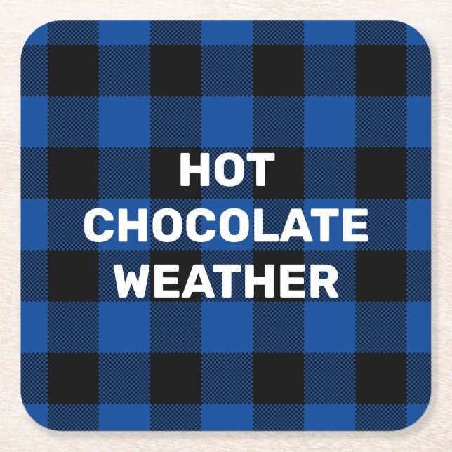 Blått och svart buffel Play-Anpassningsbar Underlägg Papper Kvadrat (Framsidan)